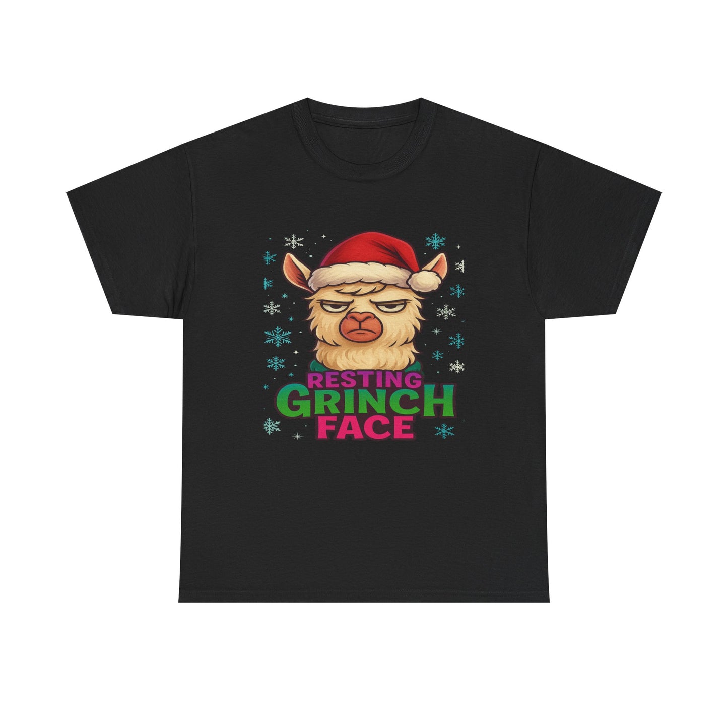 Grumpy Llama Face Christmas Tee
