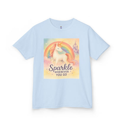 Kids Tee sprinkle where ever you go unicorn in the clouds