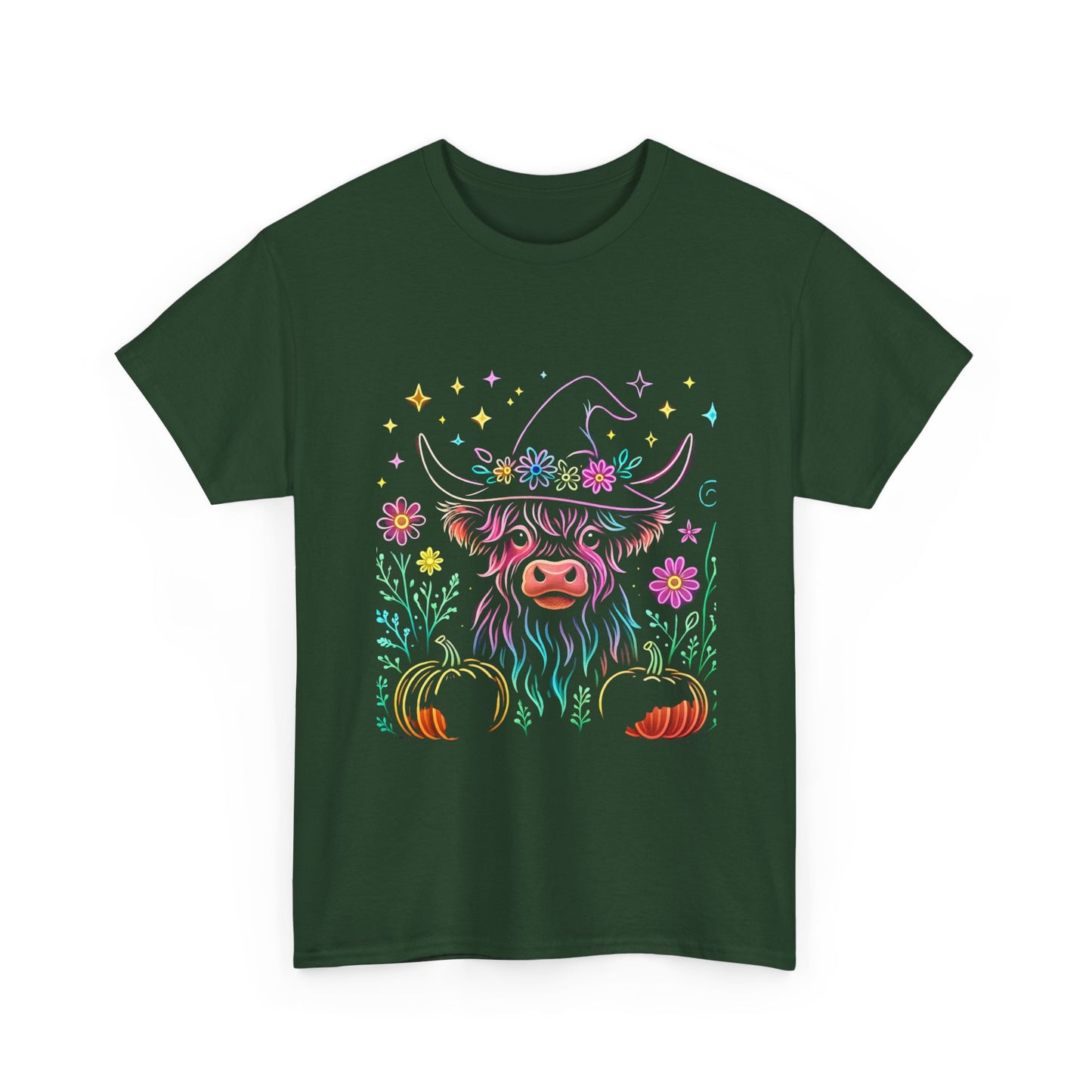 🎃 Magical Highland Cow Tee – Witchy Pumpkin Farm Shirt