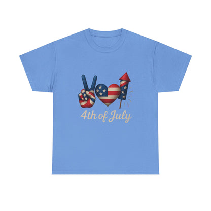 Peace Love Fireworks Tee – Patriotic 4th of July Shirt