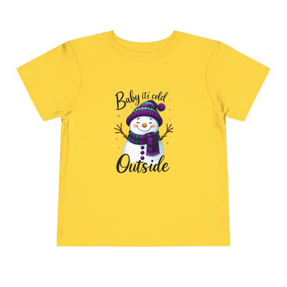 Baby It's Cold Outside Snowman Toddler Christmas Tee
