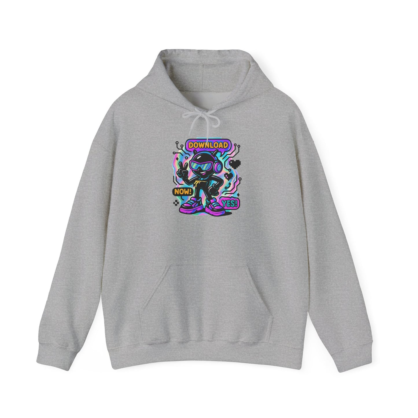Psychedelic Alien Skate Hoodie — "Down Lord" Neon Graphic Pullover