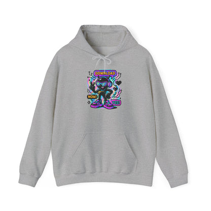 Psychedelic Alien Skate Hoodie — "Down Lord" Neon Graphic Pullover
