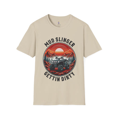 Mud Slinger Unisex Softstyle T-Shirt, Adventure Tee, Off-Road Enthusiast Shirt, Gift for Mud Lovers, Outdoor Sportswear, Gettin Dirty Tee