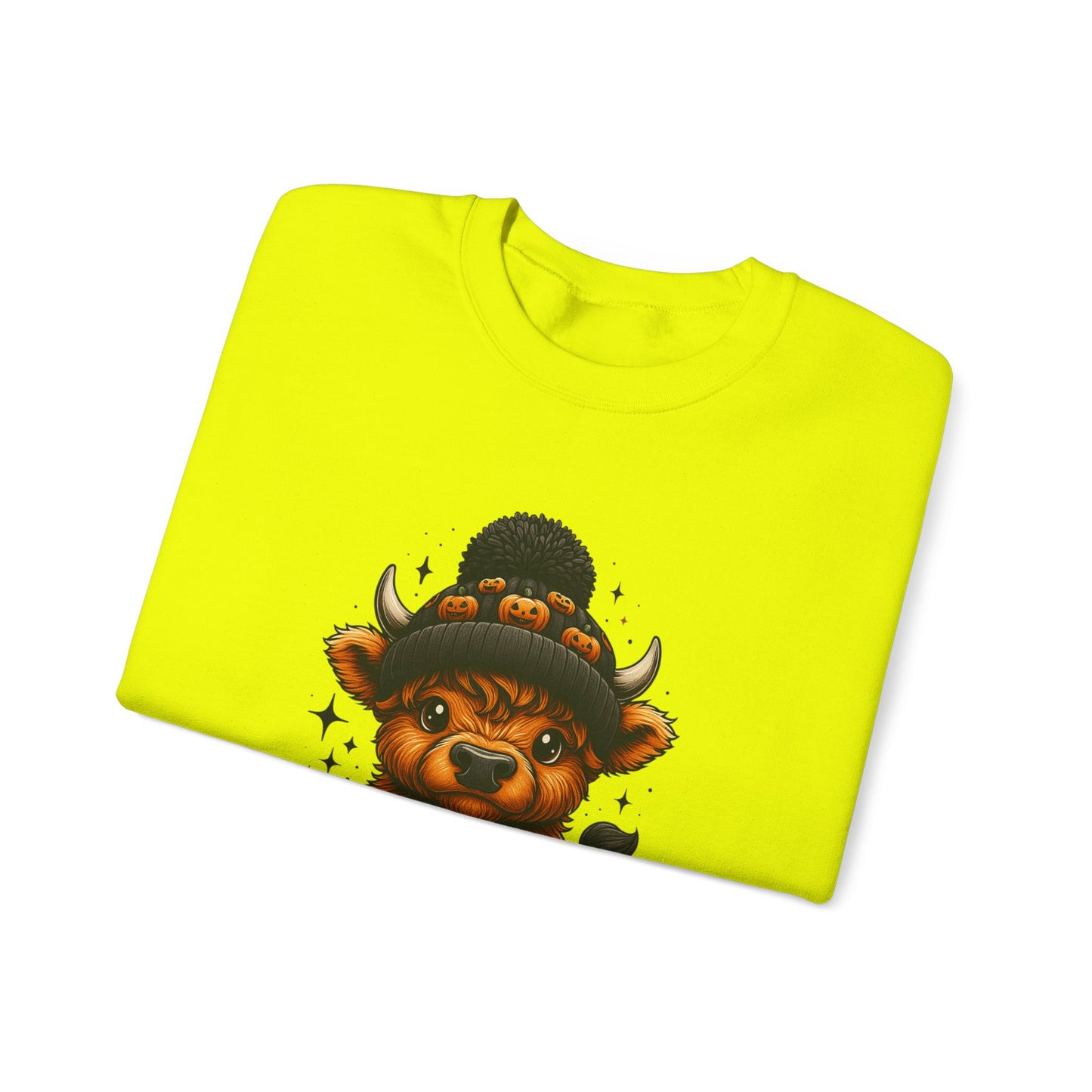 Halloween Cow Calf in Pumpkin Crewneck Sweatshirt