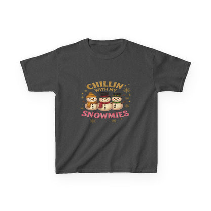 Chillin' with My Snowmies - Holiday Dinosaur Kids Tee