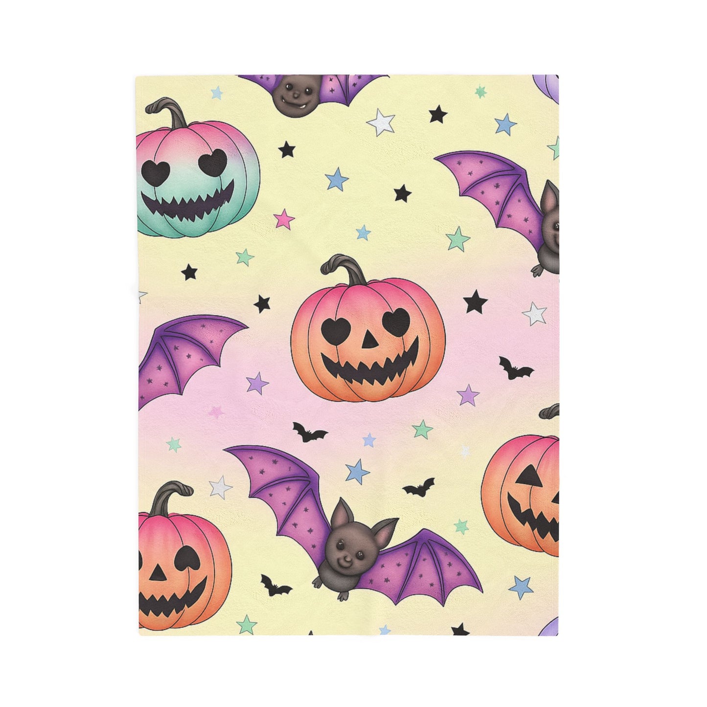 Halloween Plush Blanket, Cozy Trick or Treat Throw, Spooky Decor, Bat and Pumpkin Design, Perfect for Fall and Halloween Celebrations