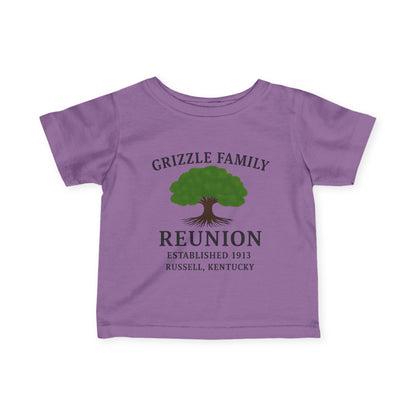 Grizzle Family Reunion Infant Tee, Baby Tee, Personalized Family Shirt, Cute Kid's Apparel, Gift for New Parents, Celebration Outfit