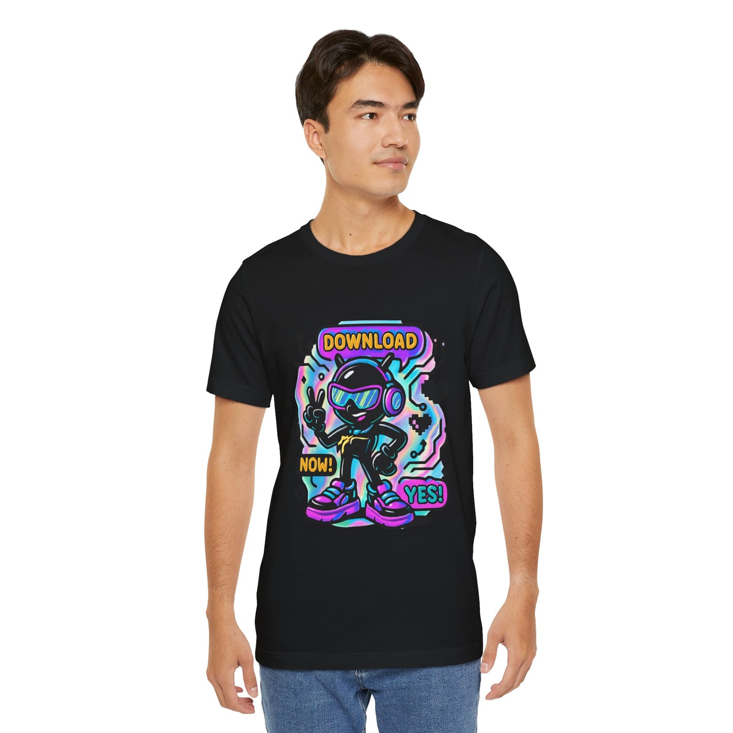 Download Now! Retro Gamer Alien T-Shirt — Neon Vaporwave Gaming Tee