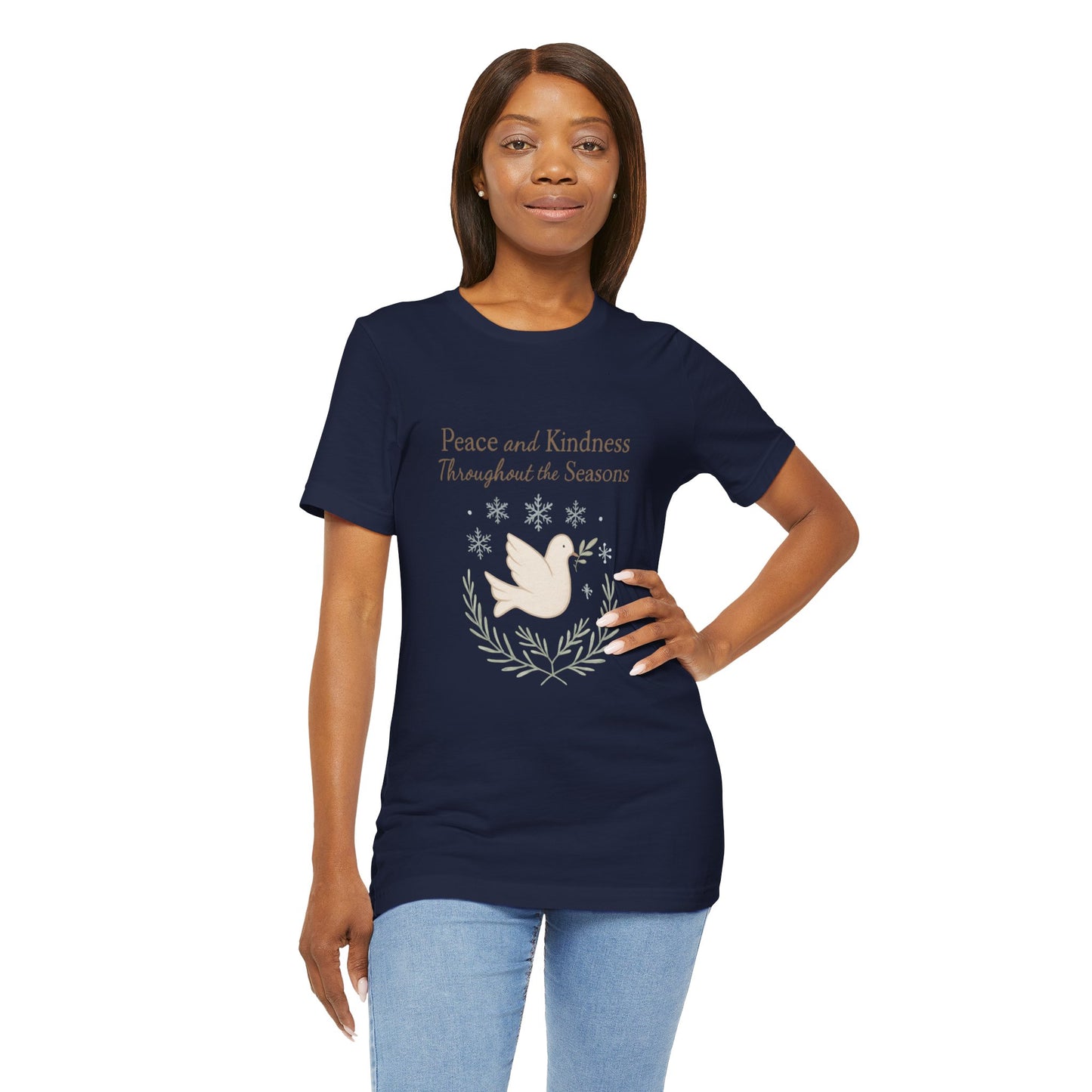 Peace and Kindness Dove Tee — 'Peace and Kindness Throughout the Seasons' Inspirational T-Shirt