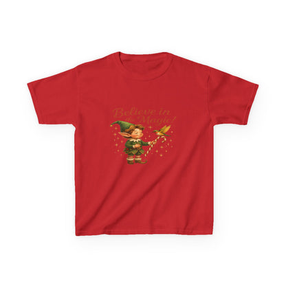 Believe in the Magic Elf & Dino Christmas Kids Tee
