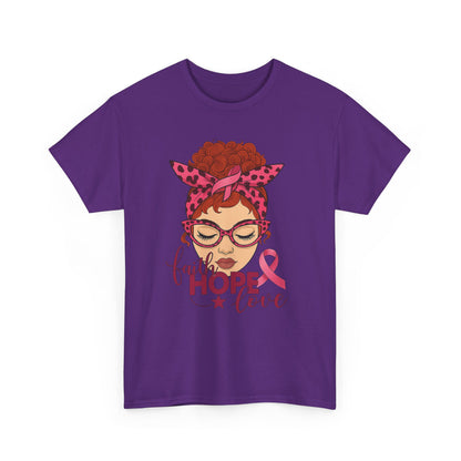 Hope, Faith & Love: Pink Ribbon Awareness Tee
