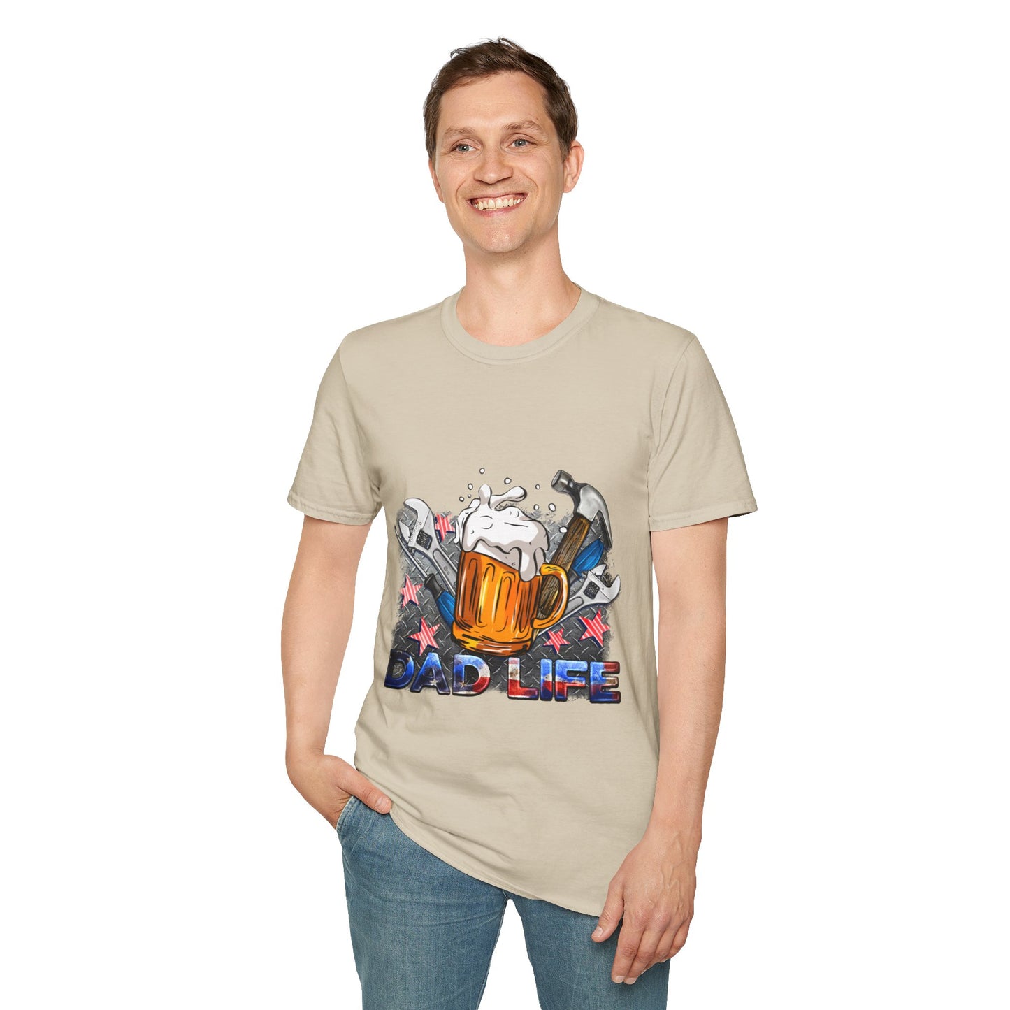 Camiseta gráfica "Papá Vida", camiseta unisex de estilo suave, regalo para el Día del Padre, ropa para amantes de la cerveza, ropa informal de fin de semana, regalos para papá