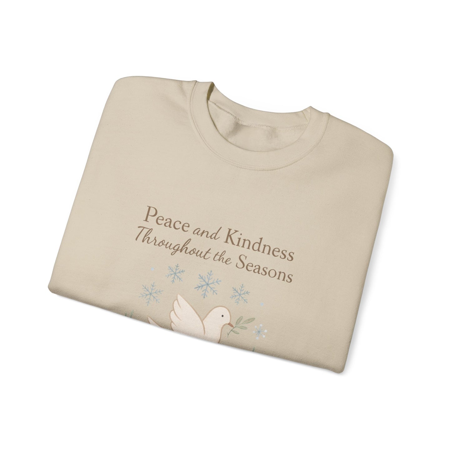 Peace and Kindness Crewneck Sweatshirt — Dove Holiday Sweatshirt