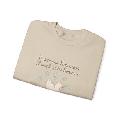 Peace and Kindness Crewneck Sweatshirt — Dove Holiday Sweatshirt