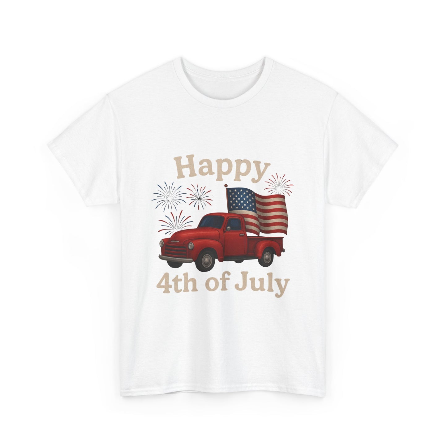 🚙 Happy 4th of July Truck Tee – Patriotic Vintage Pickup Shirt