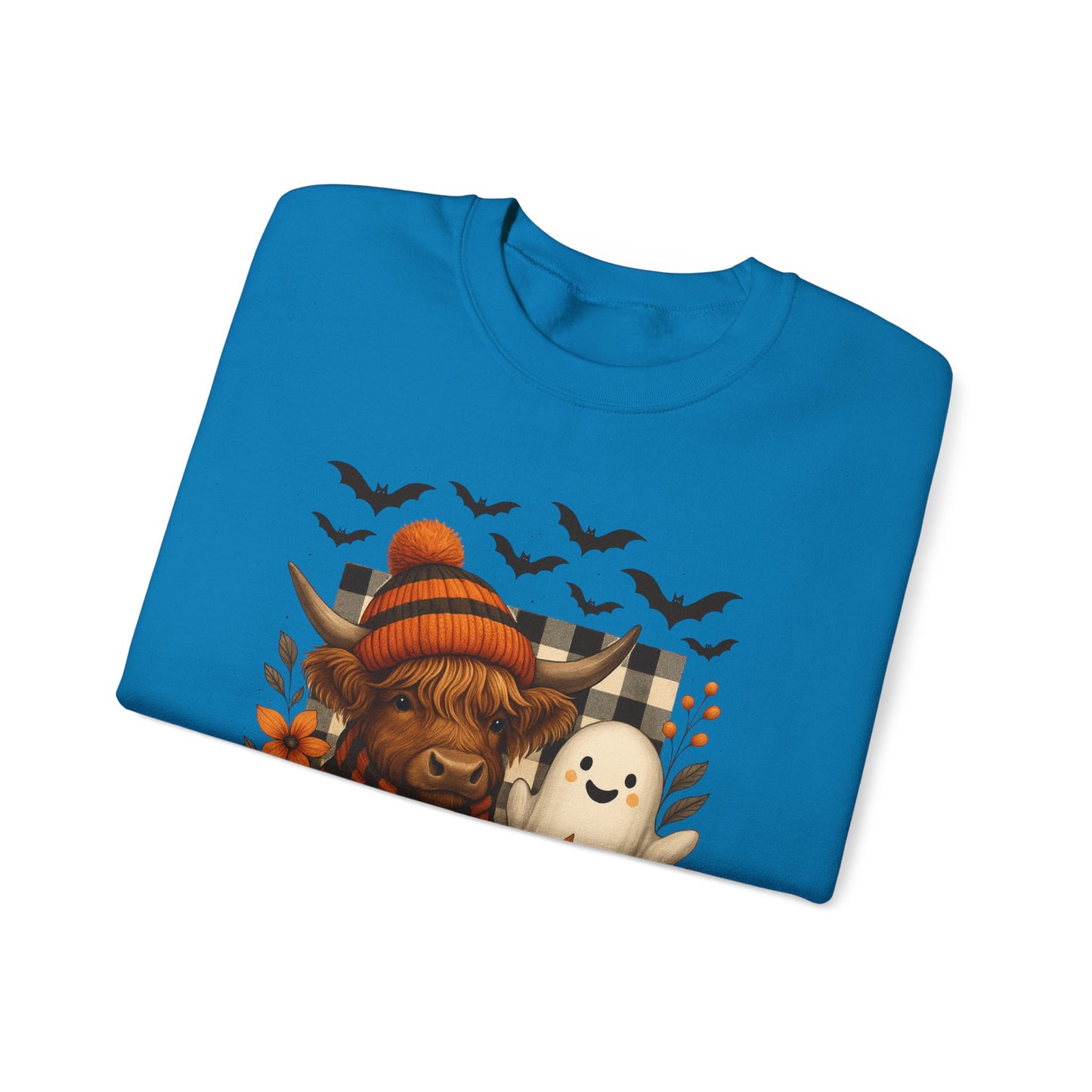 Happy Halloween Cow & Ghost Crewneck Sweatshirt