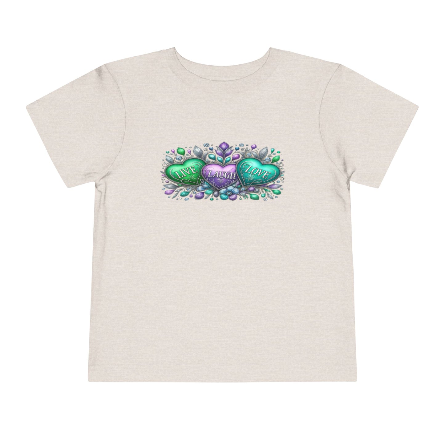 Toddler Tee Live Laugh Love Floral Design