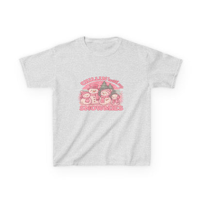 Chillin' with My Snowmies - Holiday Dinosaur Kids Tee