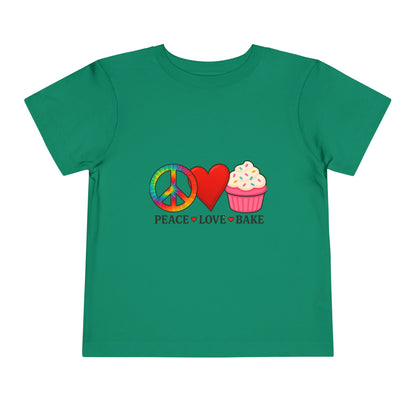 Peace Love Bake Toddler Christmas Tee
