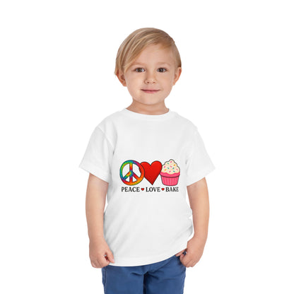 Peace Love Bake Toddler Christmas Tee