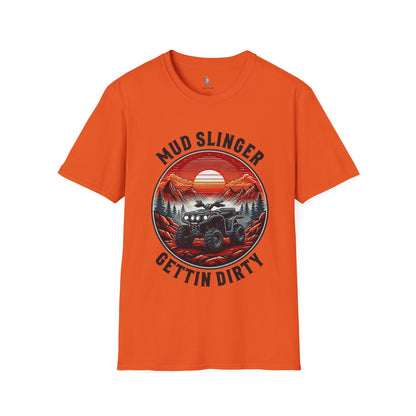 Mud Slinger Unisex Softstyle T-Shirt, Adventure Tee, Off-Road Enthusiast Shirt, Gift for Mud Lovers, Outdoor Sportswear, Gettin Dirty Tee