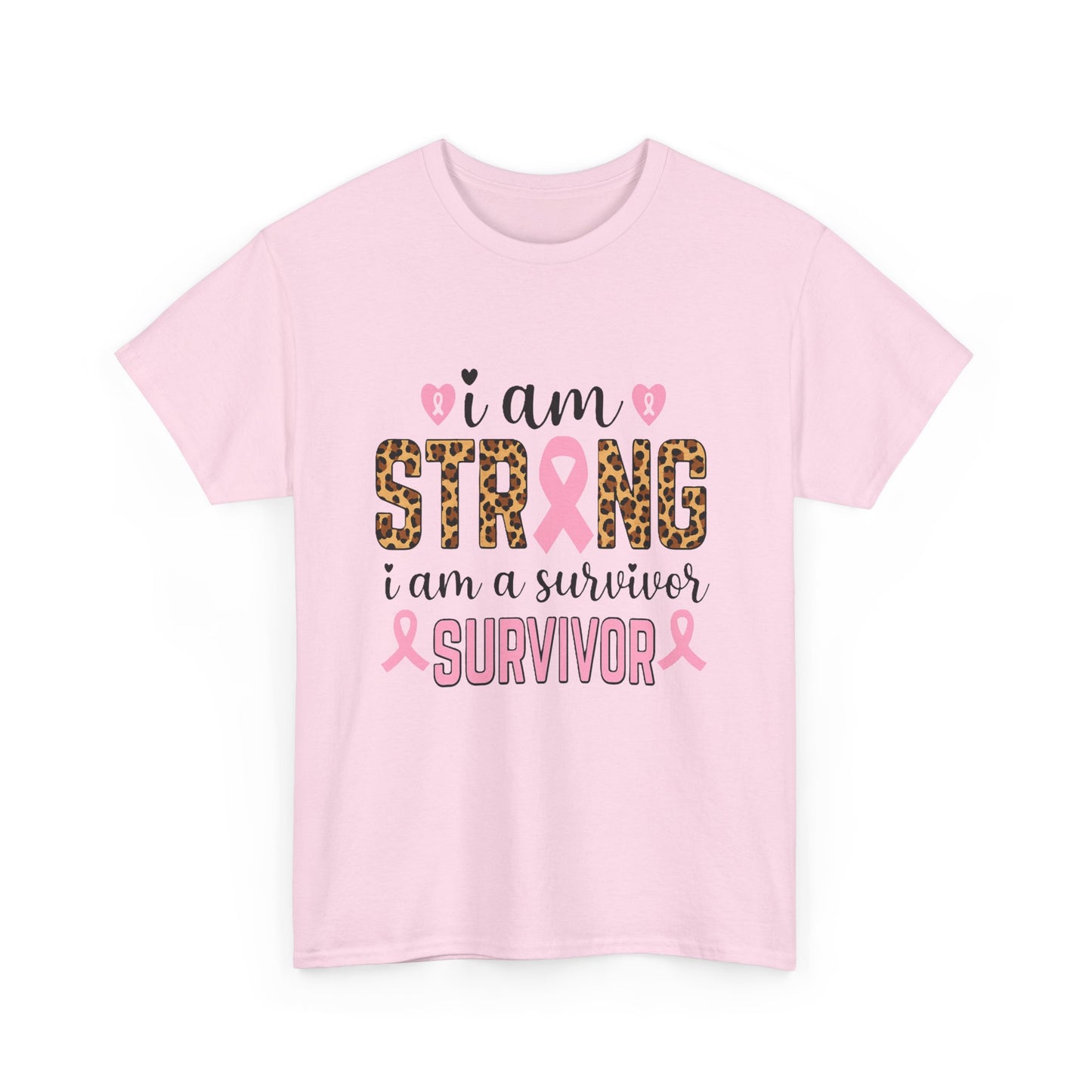 Strong Survivor Leopard Print Breast Cancer Tee