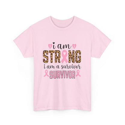 Strong Survivor Leopard Print Breast Cancer Tee