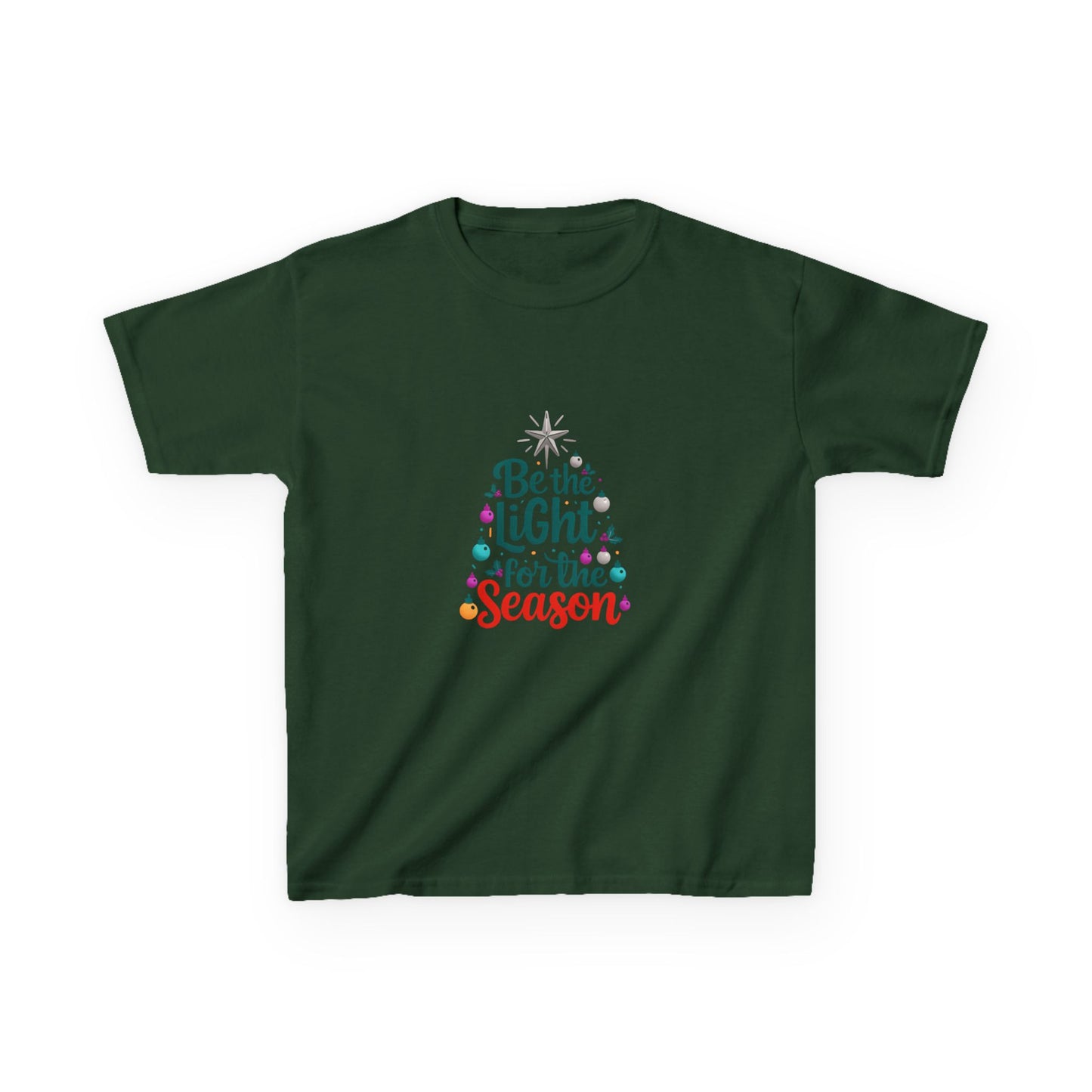 Be the LIGHT Christmas Tree Dino Kids Tee