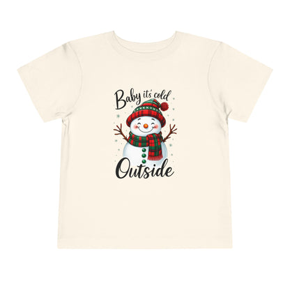 Baby It's Cold Outside Snowman Toddler Christmas Tee