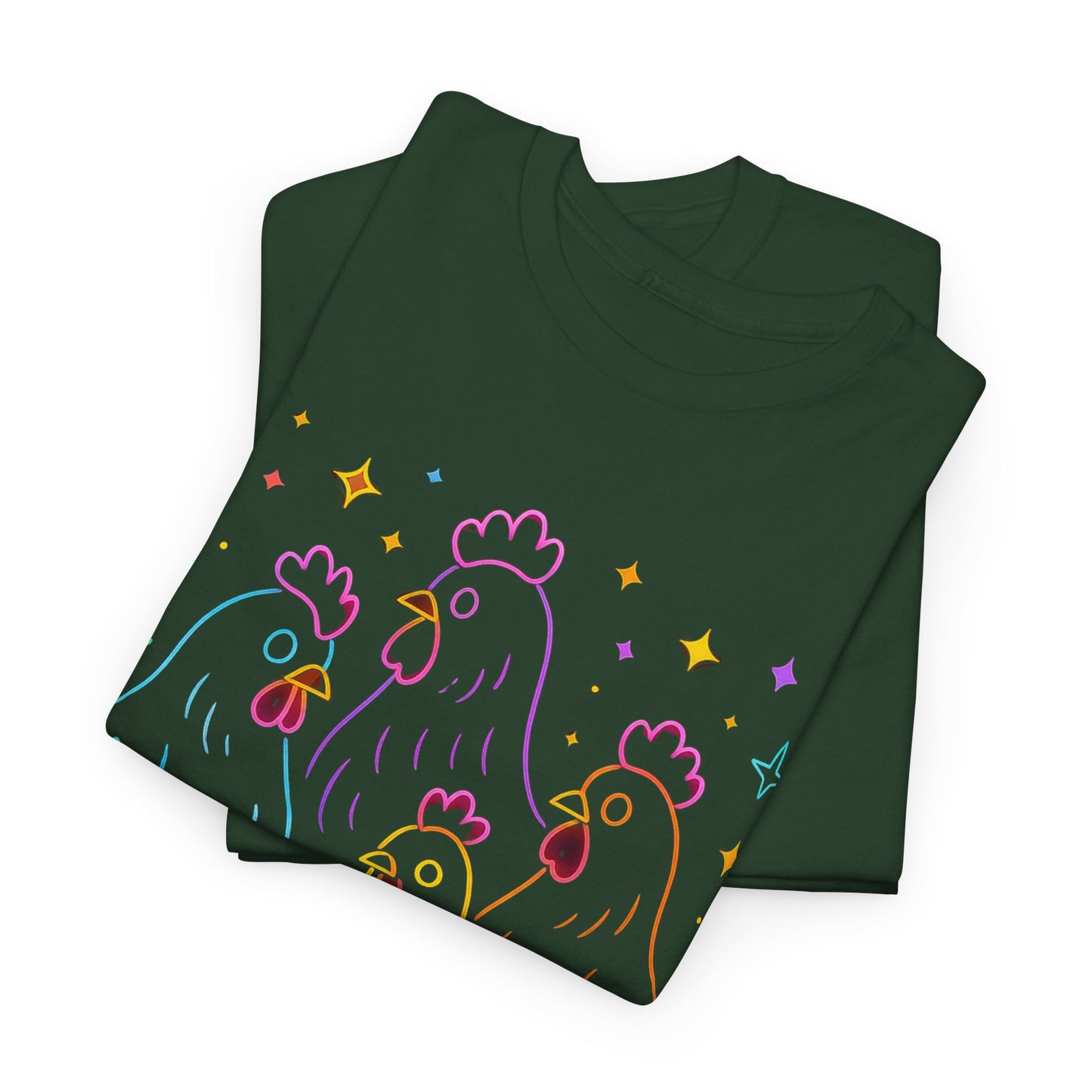 🌻 Autumn Chickens & Pumpkins Tee – Colorful Farm Harvest Shirt