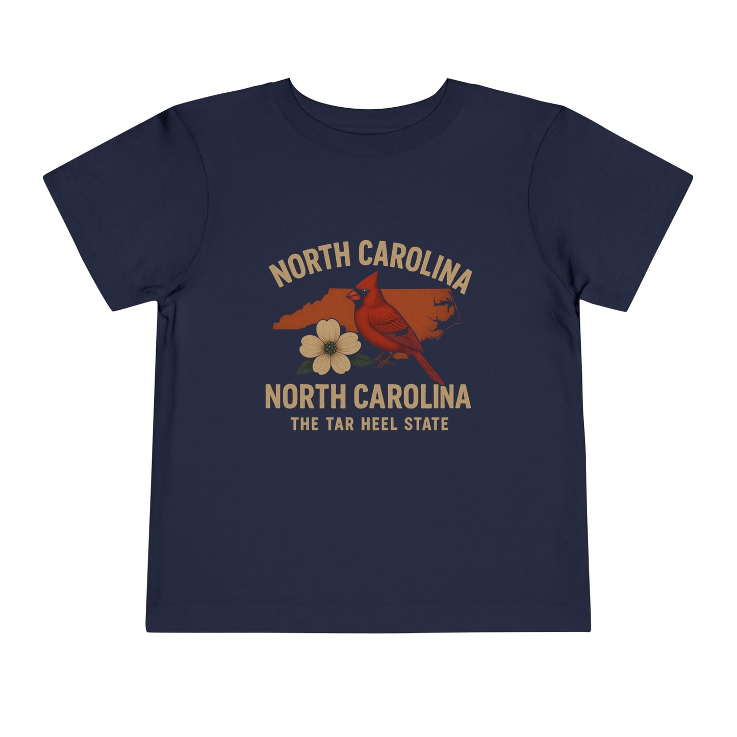 Toddler Tee - NC Cardinal and Dogwood Flower Design