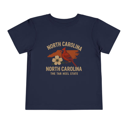 Toddler Tee - NC Cardinal and Dogwood Flower Design