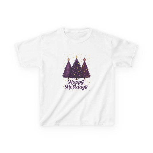 Happy Holidays Dino Trees Kids Tee