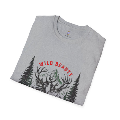 Wild Beauty Deer T-Shirt, Nature Lover Tee, Wildlife Gift, Unisex Tee, Rustic Home Décor