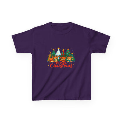 Merry Christmas Reindeer & Dino Trees Kids Tee