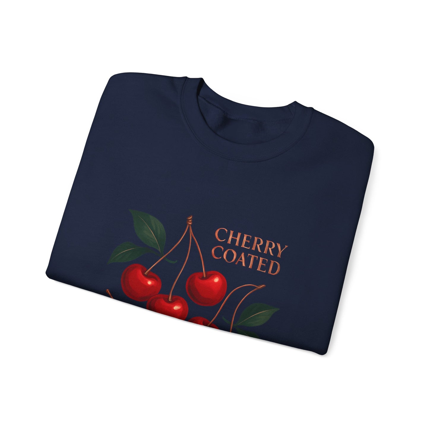 Cherry Coated Crewneck Sweatshirt — Retro Cherry Graphic Pullover