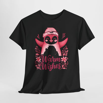 Warm Wishes Pink Penguin Tee - Holiday Tee