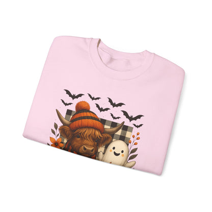Happy Halloween Cow & Ghost Crewneck Sweatshirt