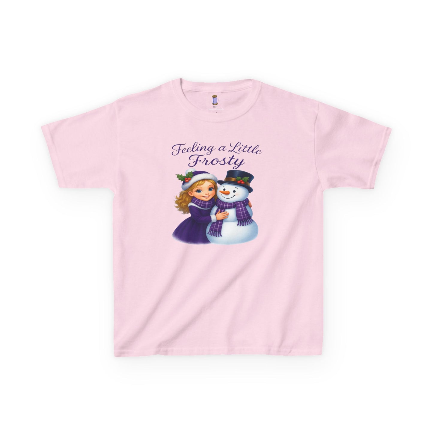 Kids Heavy Cotton™ Tee, Feeling a Little Frosty T-Shirt, Winter Tee, Holiday Gift for Kids, Cute Snowman Shirt, Fun Winter Apparel
