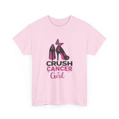 Crush Cancer Girl Tee: High Heels, Pink Ribbon, Hope