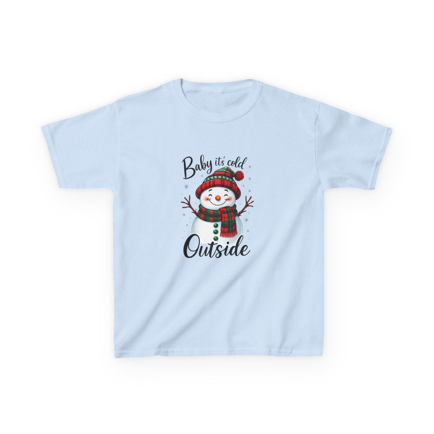 Baby It's Cold Outside Snowman Dinosaur Kids Tee