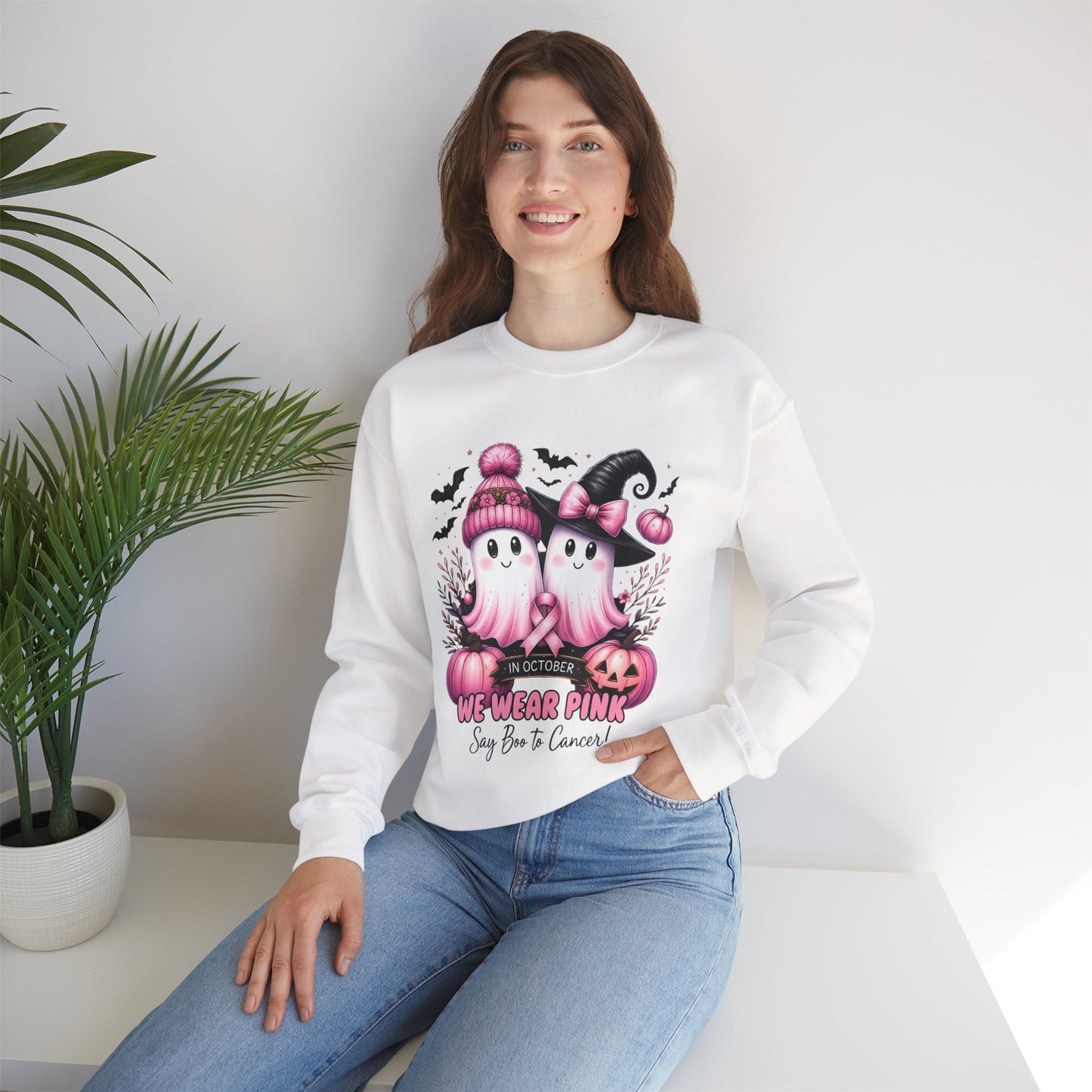 Boo-tiful Breast Cancer Awareness Halloween Crewneck