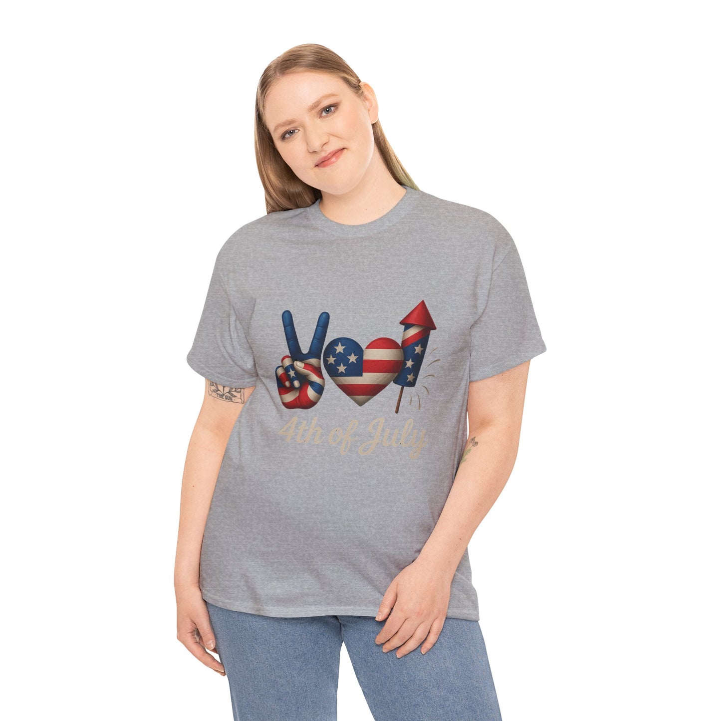 Peace Love Fireworks Tee – Patriotic 4th of July Shirt