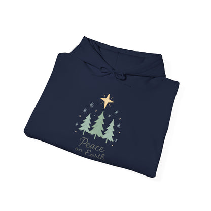 Holiday Hoodie - "Peace on Earth" Christmas Tree Pullover