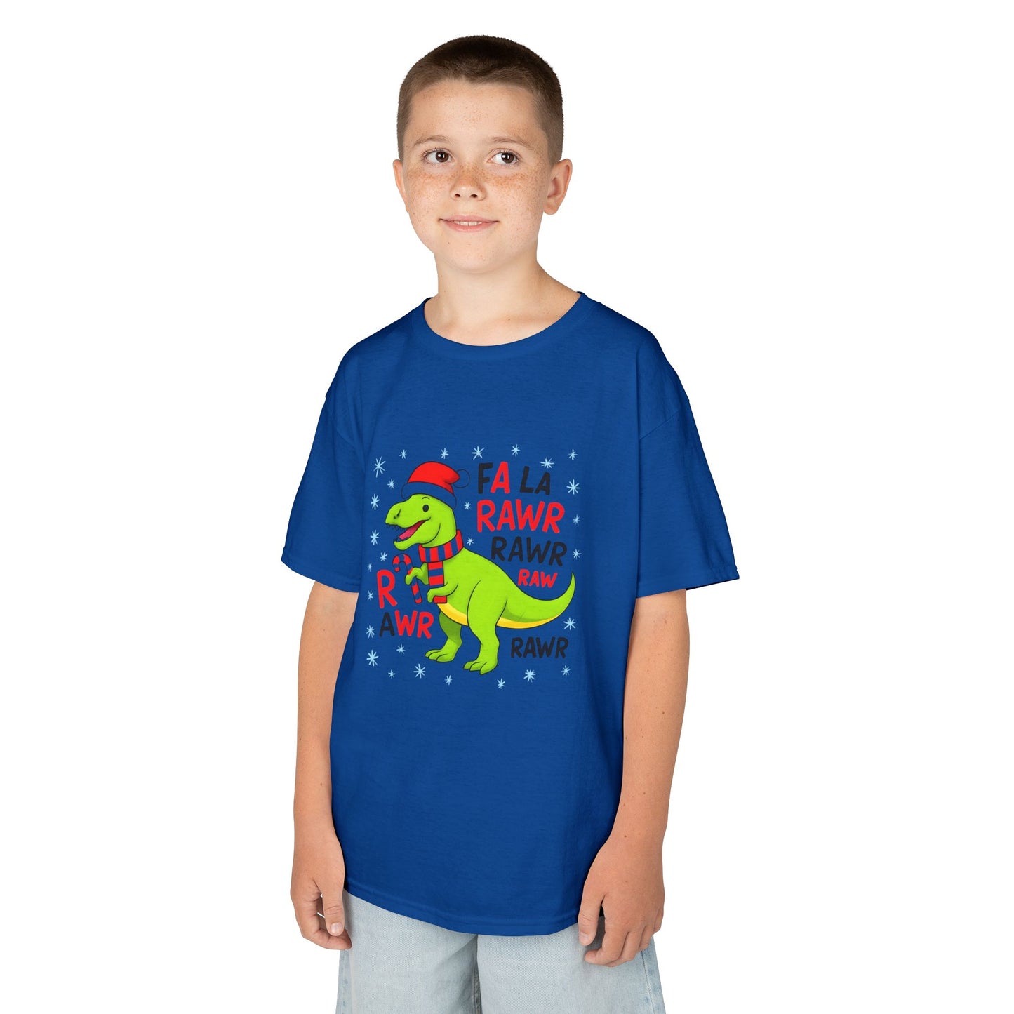 Holiday Dinosaur Kids Tee, Christmas Shirt, Fun Dinosaur T-Shirt, Kids Party Outfit, Cute Graphic Tee, Gift for Kids