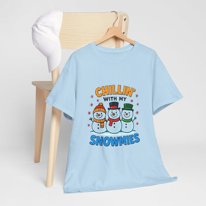 Relajándome con mis amigos de la nieve - Camiseta de concienciación sobre el cáncer