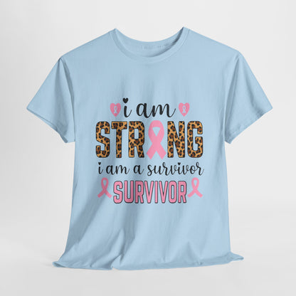 Strong Survivor Leopard Print Breast Cancer Tee