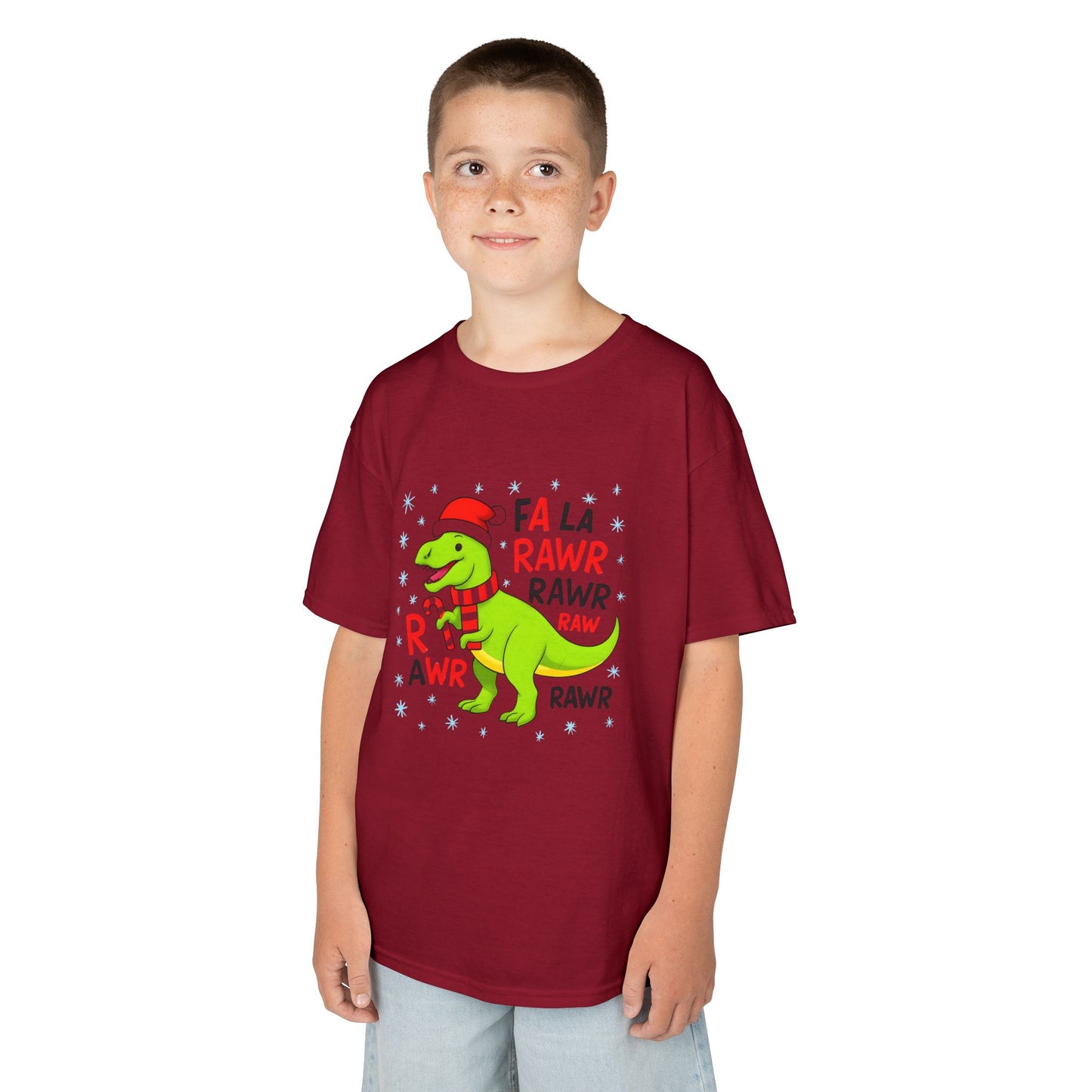 Holiday Dinosaur Kids Tee, Christmas Shirt, Fun Dinosaur T-Shirt, Kids Party Outfit, Cute Graphic Tee, Gift for Kids