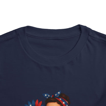 Toddler Tee All American Girl Patriotic Floral Shirt